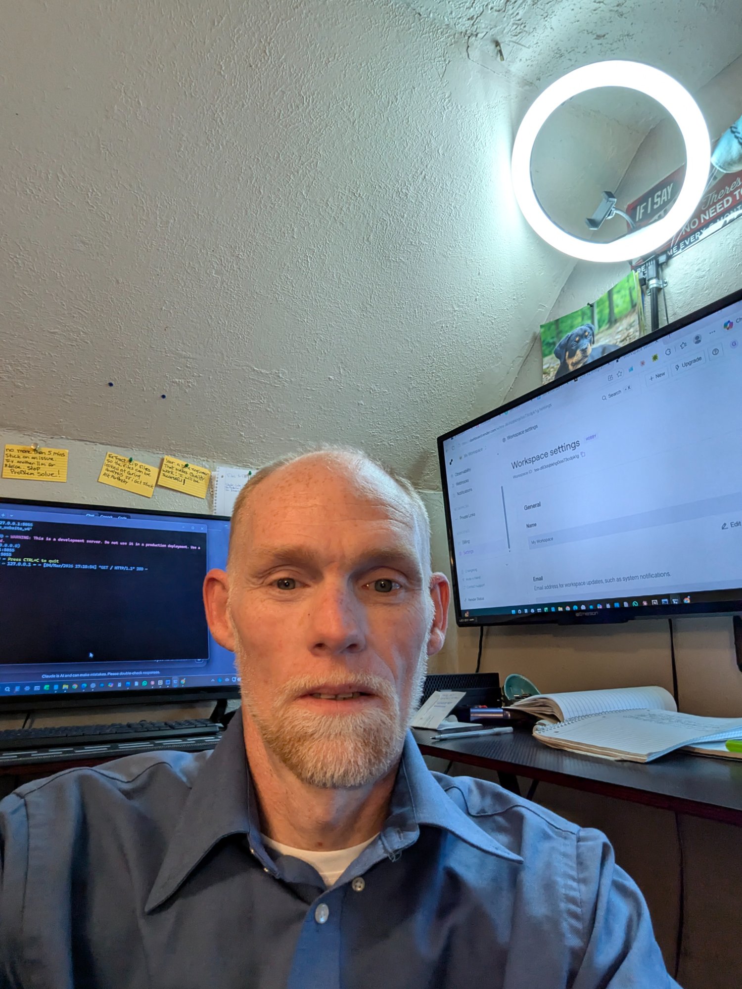 Jon Anderson at his workspace